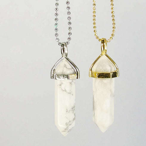 Howlite Gemstone Pendant Necklace